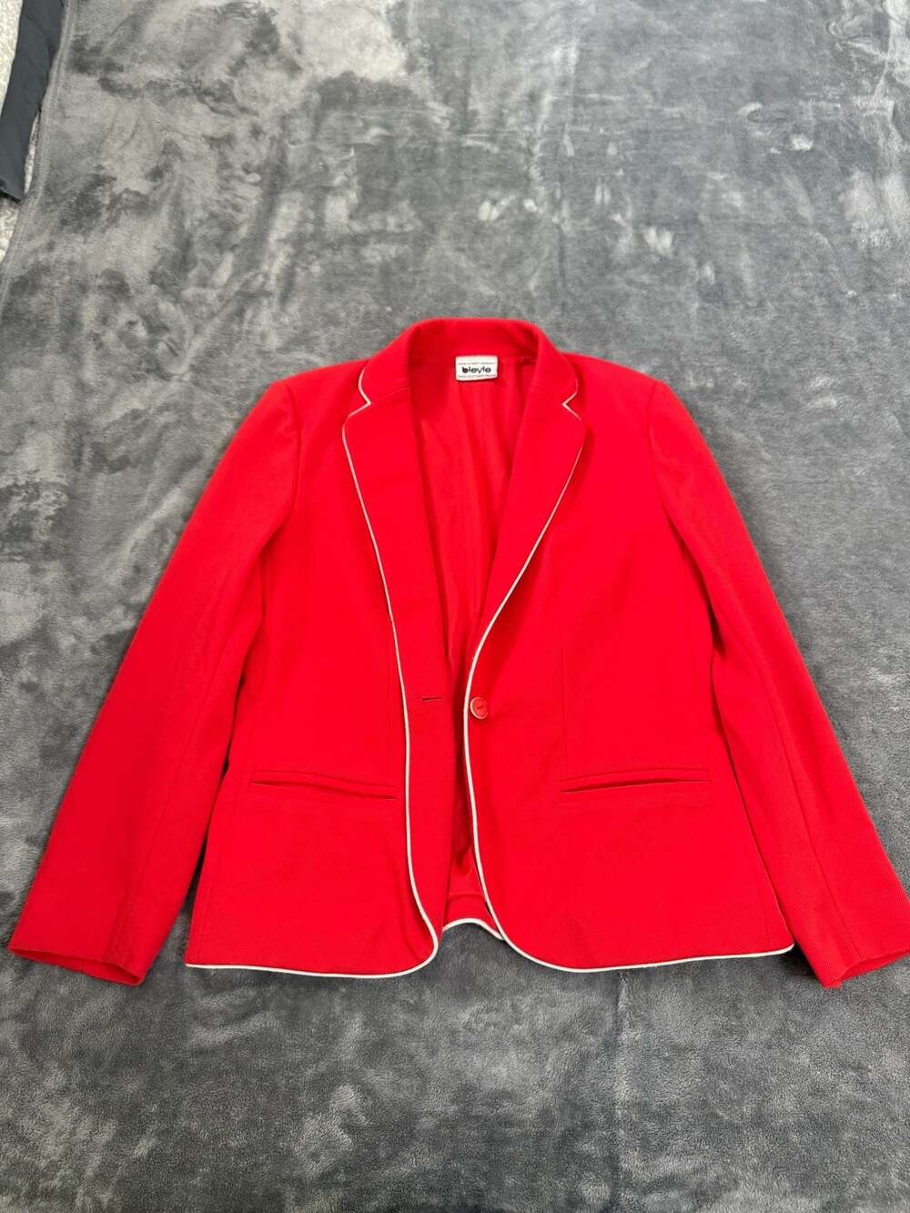 Vintage Bleyle Red Blazer with White Contrast Piping Made in West Germany